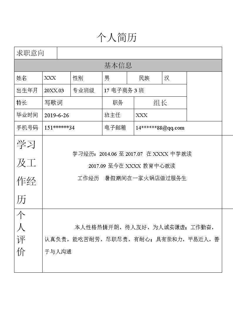 1252_电子商务类专业应届生个人求职简历模板  - 电子商务简历模板